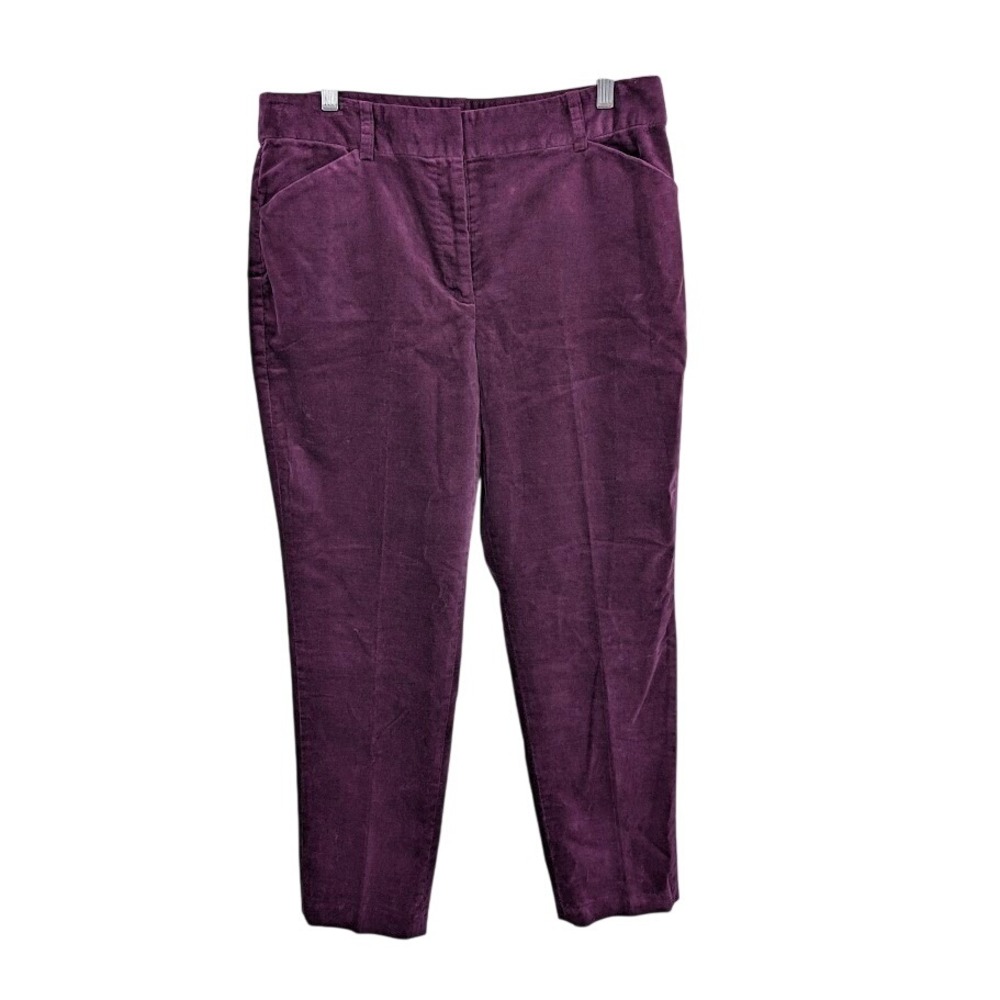 Brooks Brothers Straight Leg Women's Cotton velvet pants NWT Purple sz 12